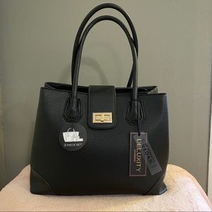🌟Women’s Vegan Handbag Black 3 Piece Set